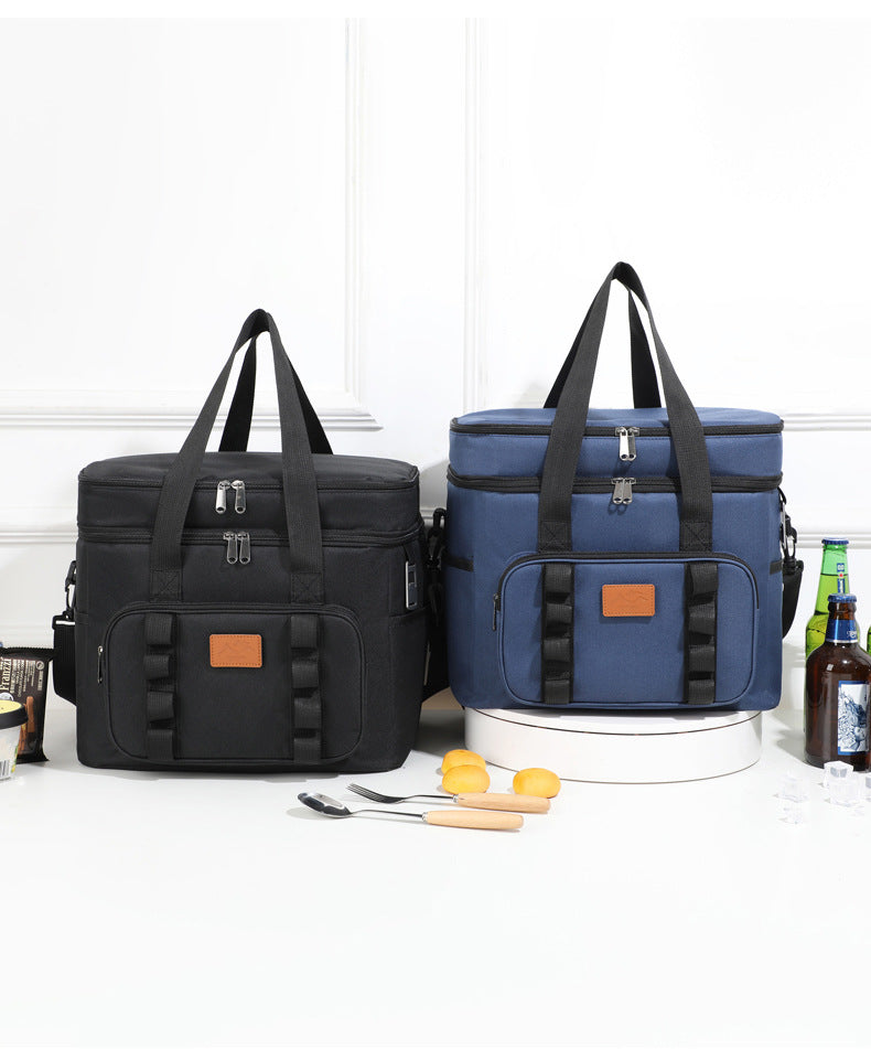Monpazier Insulated Cooler Bag, 23L Double Layer, Navy Blue