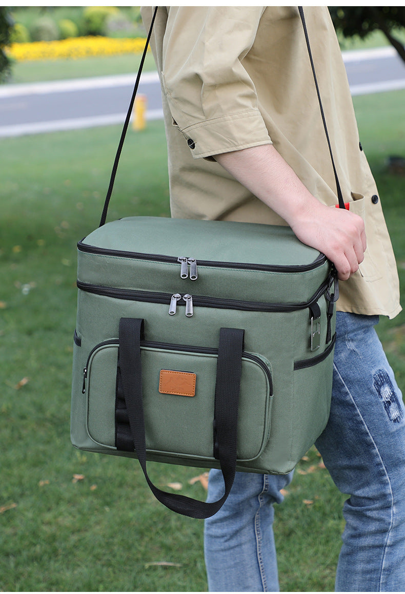 Monpazier Insulated Cooler Bag, 23L Double Layer, Green