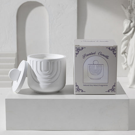 (Jasmine)Scented Candle - Soy Wax Candle in Ceramic Pot