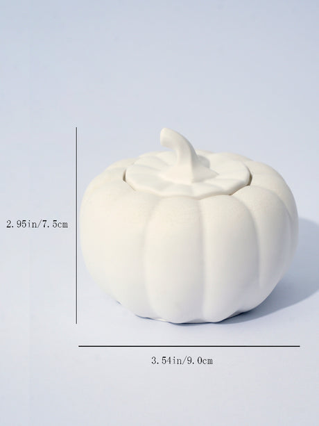 (Lime Basil Citrus)Ceramic Pumpkin Candle with Lid - Home Decor and Gift Ideas