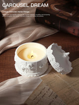 (White Peach Oolong)Rotating Carousel Soy Candle - Unique Home Decor & Gift
