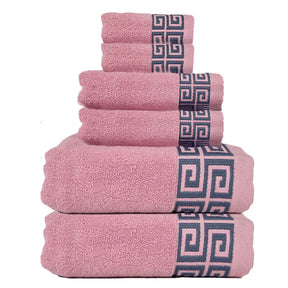 Corfu grey premium cotton 6 piece bath and hand towel set