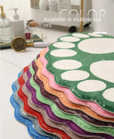 Foot shaped plush bath mat set in purple and white - view 3