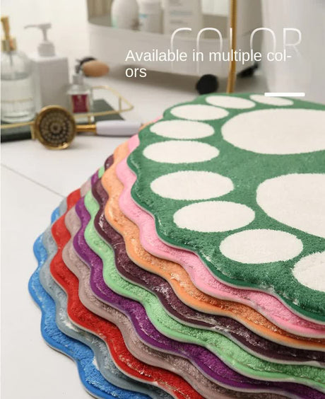 Foot shaped plush bath mat set in purple and white - view 3
