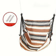 Colorful Striped Hammock Chair with Ropes and Storage Bag - Brown Stripes