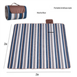 Hawkshead picnic blanket 200 x 200cm in mocha blue print laid on grass with soft fabric top and water resistant PEVA backing