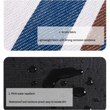 Hawkshead Waterproof Picnic Blanket, Blue and White Stripe, Extra Large 200x200cm