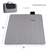 Hawkshead picnic blanket 200 x 200cm in white thin stripe print laid on grass with soft fabric top and water resistant PEVA backing
