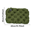 Olive green inflatable seat cushion for outdoor seating