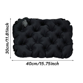 Olive black inflatable seat cushion for camping and hiking