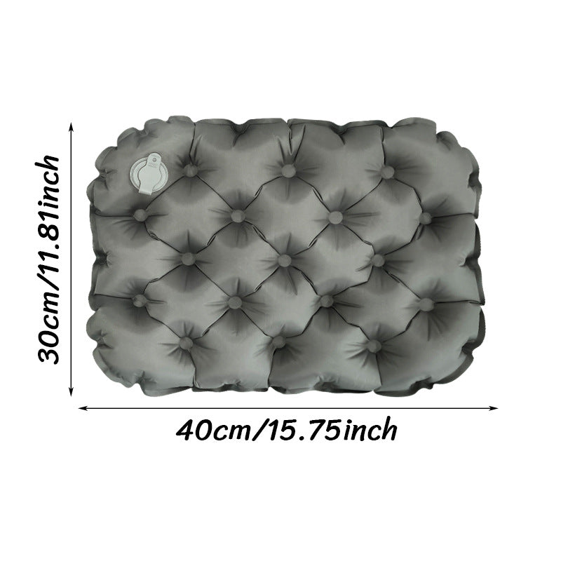 Olive grey inflatable seat cushion for outdoor use
