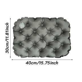 Olive grey inflatable seat cushion for outdoor use