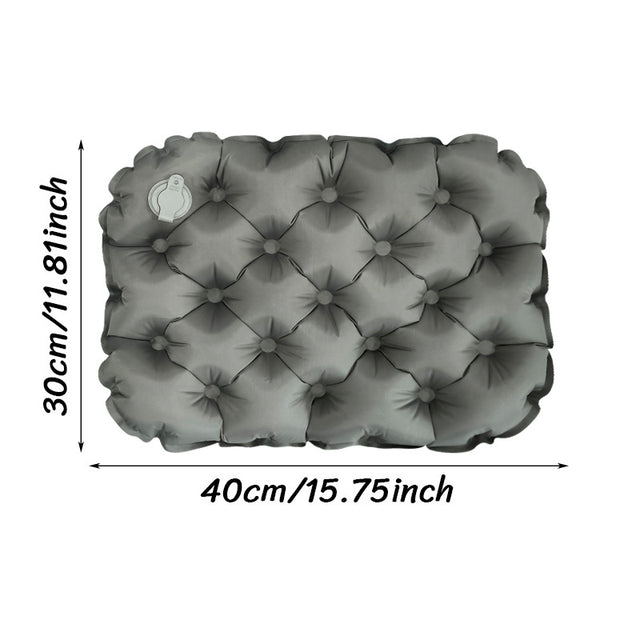 Olive grey inflatable seat cushion for outdoor use