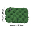 Green inflatable seat cushion for camping and picnics