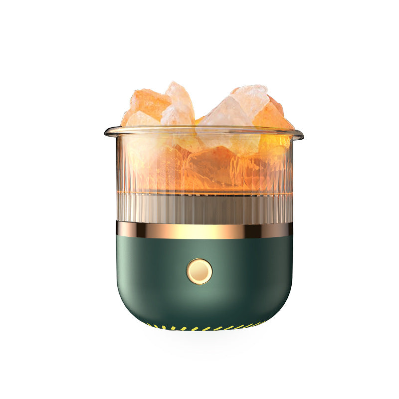 Crystal Humidifier with LED Light - Aromatherapy Diffuser for Home Relaxation(green)