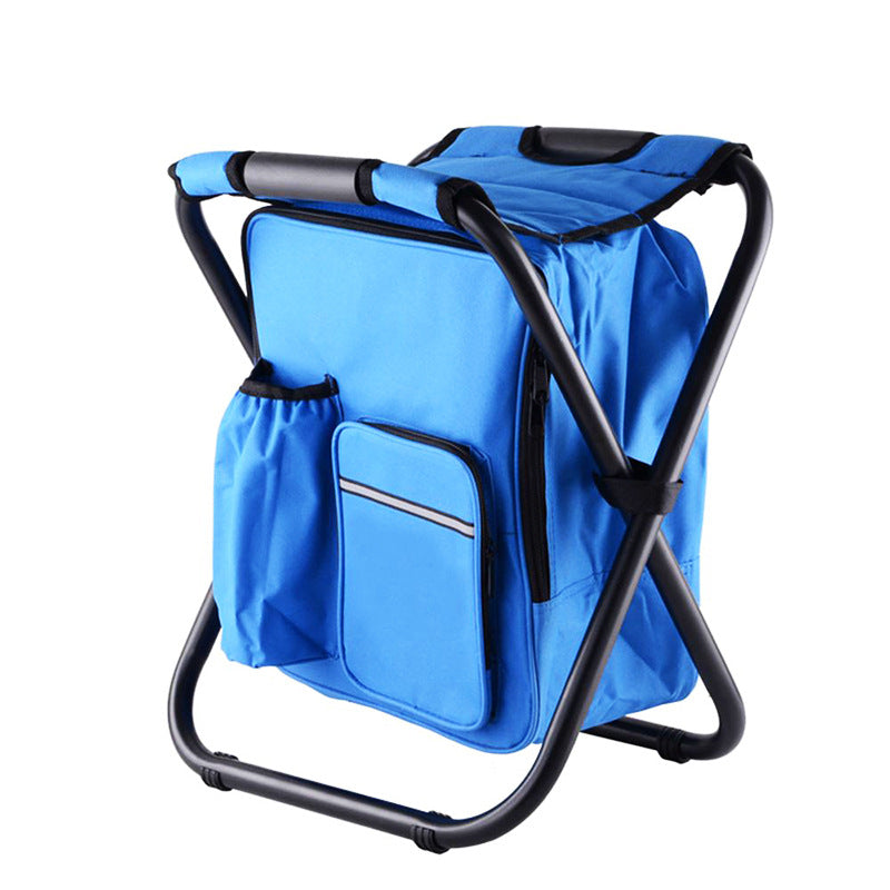 Insulated Cooler Backpack Chair - Foldable Stool for Picnics & BBQ