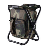 Insulated Cooler Backpack Chair - Foldable Stool for Picnics & BBQ