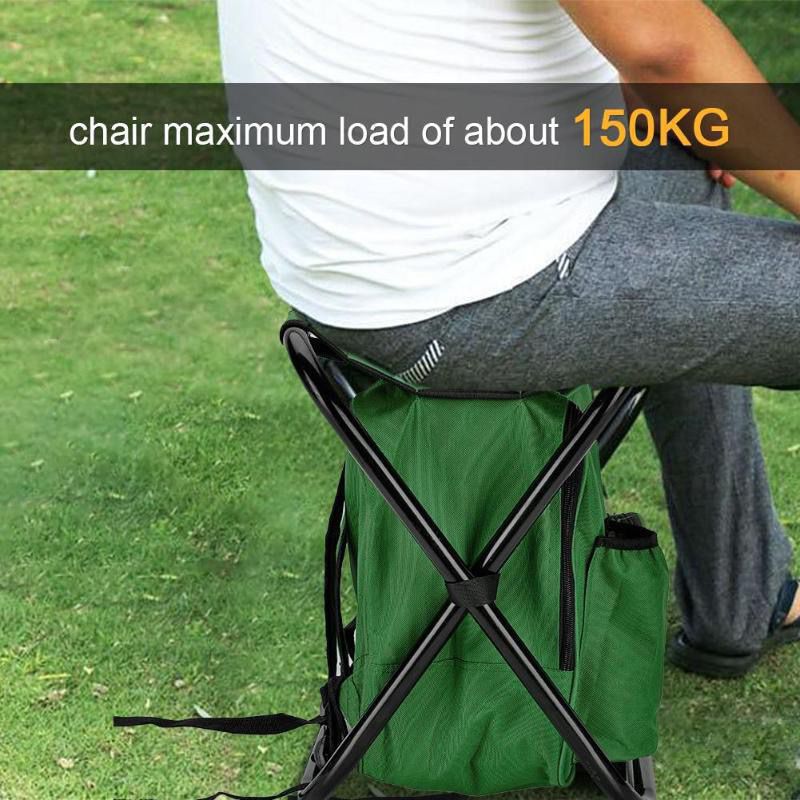 Insulated Cooler Backpack Chair - Foldable Stool for Picnics & BBQ