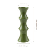 Gualdo Bamboo Ceramic Vase, Glossy Green