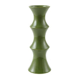 Gualdo Bamboo Ceramic Vase, Glossy Green