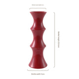 Gualdo Bamboo Ceramic Vase, Glossy Red