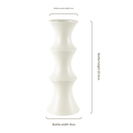 Matte white ceramic bamboo style vase