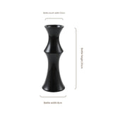 Gualdo Bamboo Ceramic Vase, Glossy Black