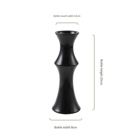 Black ceramic bamboo style vase