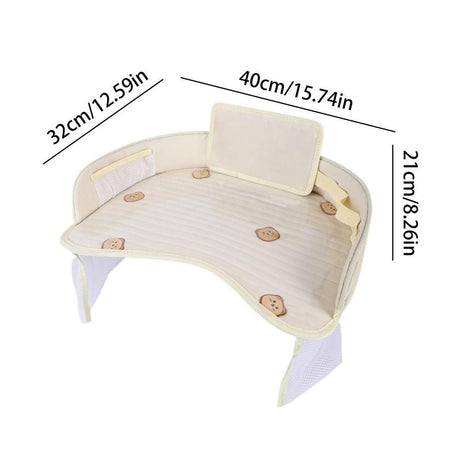 Waterproof lap desk travel tray with storage pockets