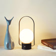 Black Portable Rechargeable LED Lantern Lamp - Touch Control 3-Color Dimmable Desk Light