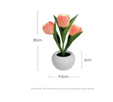 Orange Charging model Artificial Tulip Bouquet LED Light - Ceramic Pot Desk Lamp