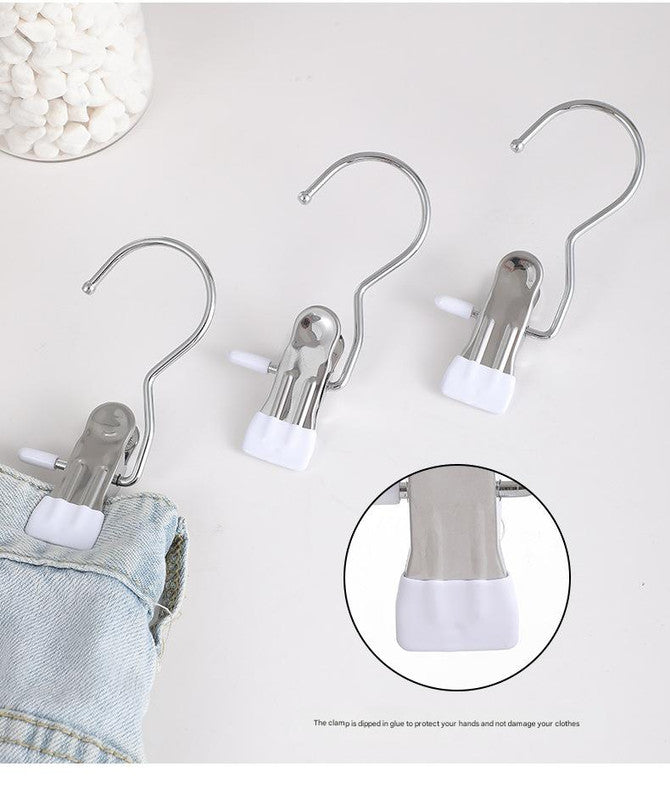 Pink Stainless Steel Multi-Purpose Hanging Clips Set