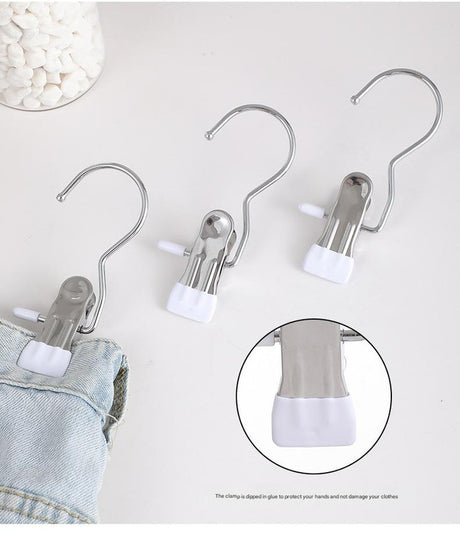Pink Stainless Steel Multi-Purpose Hanging Clips Set