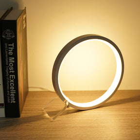 Halo LED ring desk lamp with soft circular light