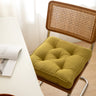 Thick Tufted Seat Cushion Chair Pad with Ties — Cotton Linen Blend — Allure Home Collections