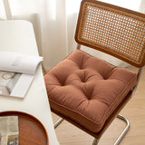 Thick Tufted Seat Cushion Chair Pad with Ties — Cotton Linen Blend — Allure Home Collections