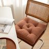 Thick Tufted Seat Cushion Chair Pad with Ties — Cotton Linen Blend — Allure Home Collections