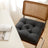 Thick Tufted Seat Cushion Chair Pad with Ties — Cotton Linen Blend — Allure Home Collections