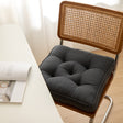 Thick Tufted Seat Cushion Chair Pad with Ties — Cotton Linen Blend — Allure Home Collections