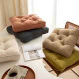 Thick Tufted Seat Cushion Chair Pad with Ties — Cotton Linen Blend — Allure Home Collections