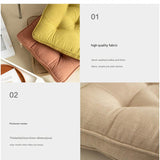 Thick Tufted Seat Cushion Chair Pad with Ties — Cotton Linen Blend — Allure Home Collections
