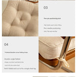 Thick Tufted Seat Cushion Chair Pad with Ties — Cotton Linen Blend — Allure Home Collections