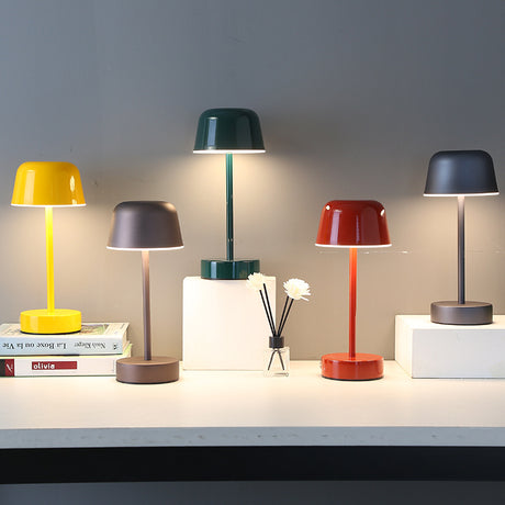 Dark Green Modern Minimalist LED Table Lamp - Rechargeable Touch Control Desk Light