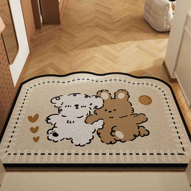 Cartoon coil door mat set of 2 with paradise partners design, 50x80cm