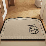 Cartoon coil door mat set of 2 with long eared dog design, 50x80cm