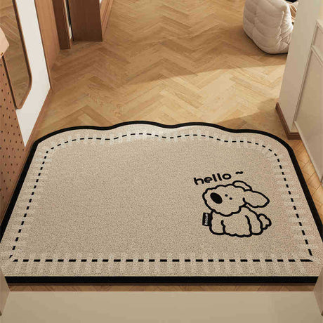 Cartoon coil door mat set of 2 with long eared dog design, 50x80cm