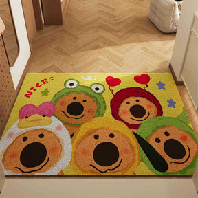 Cartoon coil door mat set of 2 with group of dogs design, 50x80cm