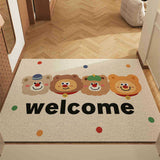 Cartoon Coil Entrance Door Mats, Set of 2, Healing Bear 50x80cm