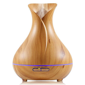 Menerbes wood grain 500ml essential oil aroma diffuser with lattice design
