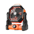 Portable USB Camping Fan with LED Light, black and orange